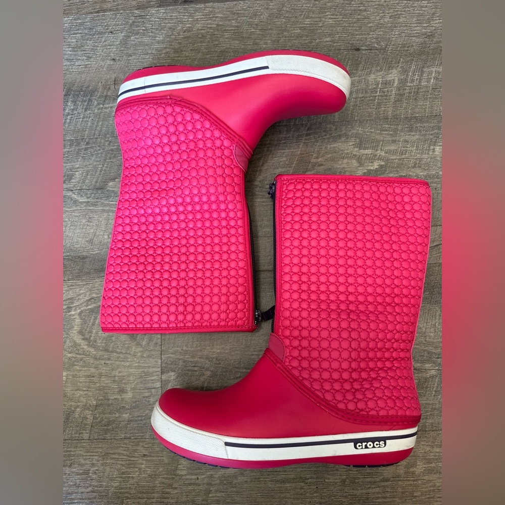 CROCS Crocband Winter High Boot w/ Zipper - Raspberry Mulberry Pink Size 8 - Picture 16 of 17
